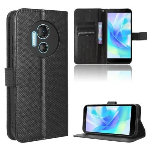Funda para Doogee X97 y X97 Pro con Textura Diamond de Cuero (Negro)