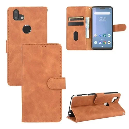 Funda para Fujitsu Arrows Rx (Arrows M05) Piel Sintética con Hebilla Magnética, Soporte y Ranuras para Tarjetas (Marrón)