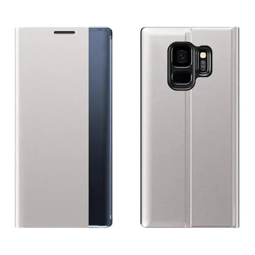 Funda para Galaxy S9 Plus Pantalla Lateral Magnética Horizontal Flip + Soporte y Función Suspensión (Plata)