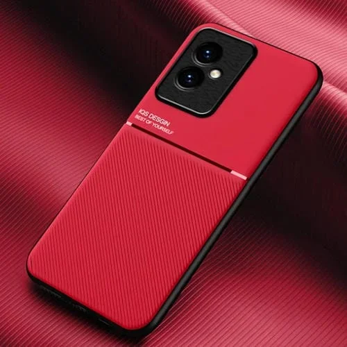 Funda para Honor 100 Classic Tilt Strip Grain PC + TPU Magnética a Prueba de Golpes (Rojo)