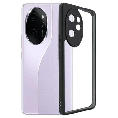 Funda para Honor 100 Pro Frosted TPU y Transparente de PC (Negro)