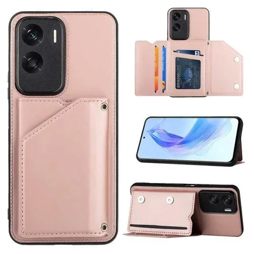 Funda para Honor 90 Lite/X50I Skin Feel PU + TPU con Ranuras para Tarjetas (Oro Rosa)