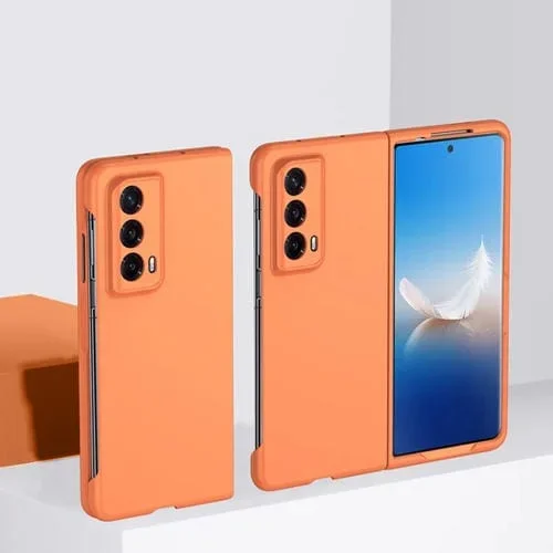 Funda para Honor Magic Vs2 Ultrafina con Sensación de Piel PC a Prueba de Golpes (Naranja)