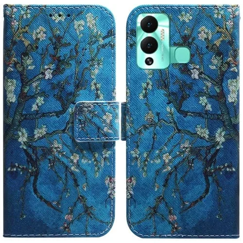 Funda para Infinix Hot 12 Replay de Cuero con Dibujo Colorido (Albaricoque)