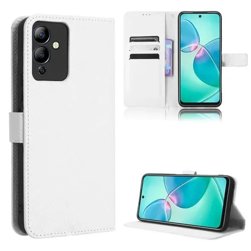 Funda para Infinix Note 12I Leather Phone Case con Textura Diamond (Blanco)