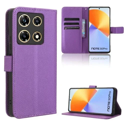 Funda para Infinix Note 30 Pro Diamond Texture Leather Phone Case (Púrpura)