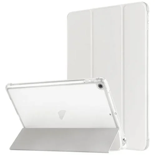 Funda para iPad 10.2 TPU Soporte Triple Cuero Esmerilado Ranura Bolígrafo (Gris) (2021/2020/2019)