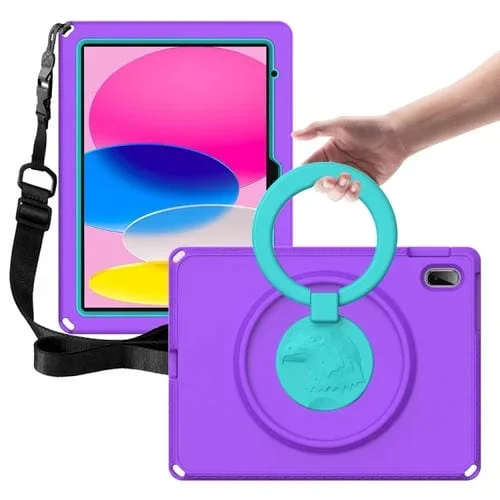 Funda para iPad 2025/2022 Eva + PC Prueba de Golpes con Marco Impermeable (Morado)