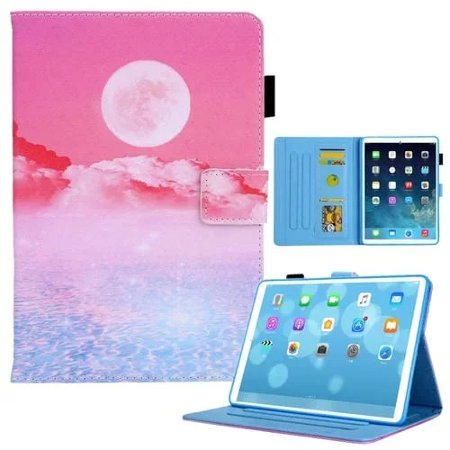 Funda para iPad Cuero Dibujo a Color iPad 2025/2022 (Luna Roja)