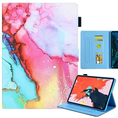 Funda para iPad Cuero Dibujo Colorido 2025/2022 (Colorida)