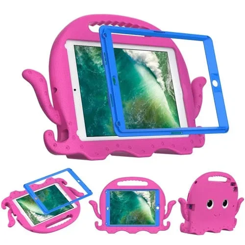 Funda para iPad Octopus Eva a Prueba de Choques para iPad 9.7 2018/2017 Air 2 Air Pro 9.7 (Rose Red)