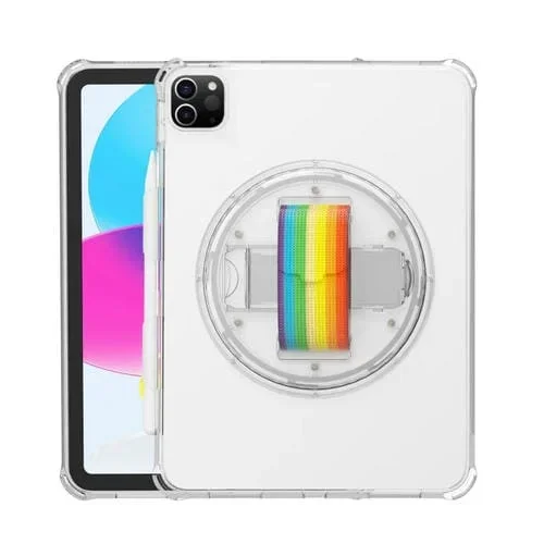 Funda para iPad Pro 11 2022/2021 Terminator a Prueba de Golpes Glitter Powder con Correa (Blanco)