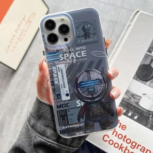 Funda para iPhone 11 Dual-Side Imd Astronaut Frosted Phone Case (Azul Gris)