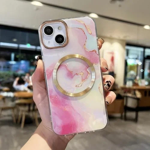 Funda para iPhone 11 Gilt Marble Magsafe Phone Case (Rosa)