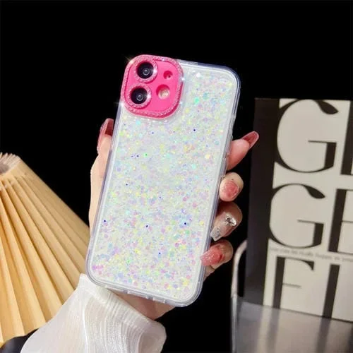 Funda para iPhone 11 Luminous Epoxy TPU Glitter Phone Case (Blanco)