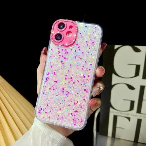 Funda para iPhone 11 Luminous Epoxy TPU Glitter Phone Case (Rosa)
