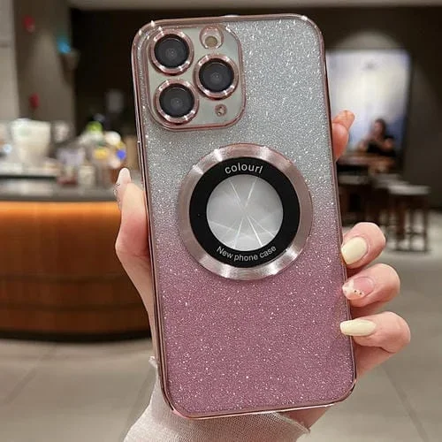 Funda para iPhone 11 Pro Magsafe Gradient Glitter Galvanoplastia TPU (Rose)