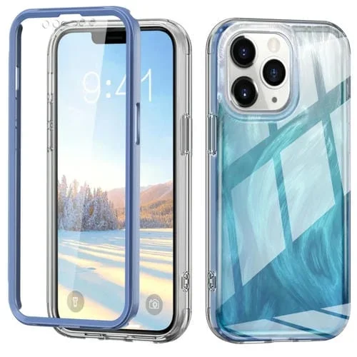 Funda para iPhone 11 Pro Max 2 en 1 Imd Gradient Feather PC + TPU (Azul)