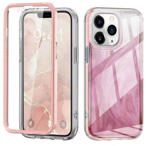 Funda para iPhone 11 Pro Max 2 en 1 Imd Gradient Feather PC + TPU (Rosa Claro)