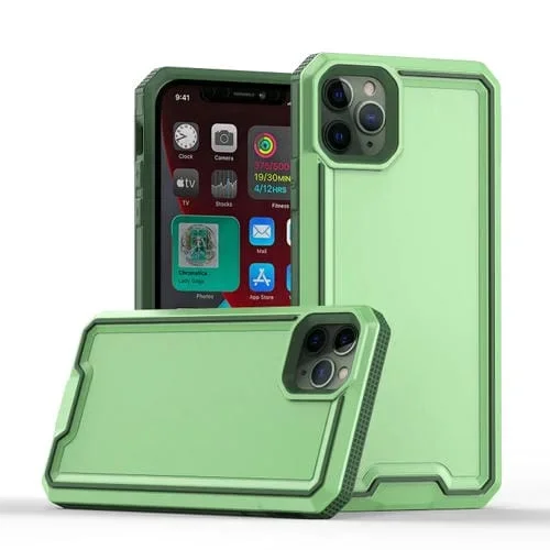 Funda para iPhone 11 Pro Max Armor Two-Color TPU + PC (Verde + Gris)
