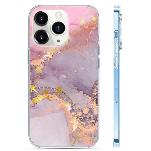 Funda para iPhone 11 Pro Max Colored Glaze Marble Protección (Gris Rosa)