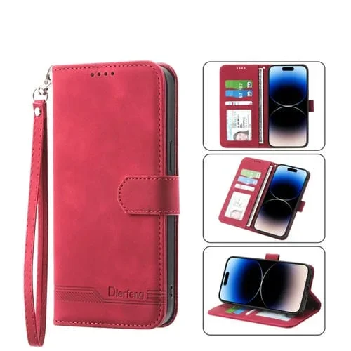 Funda para iPhone 11 Pro Max Dierfeng Dream Line TPU y Cuero PU (Rojo)