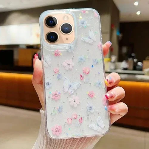 Funda para iPhone 11 Pro Max Fresh Small Floral Epoxy TPU (D06)