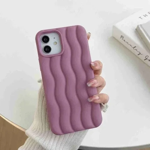 Funda para iPhone 11 Pro Max Skin Feel 3D Water Wave Texture (Púrpura)