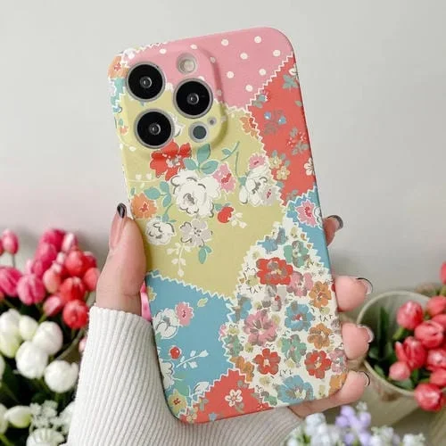 Funda para iPhone 11 Pro PC Flower Pattern Water Sticker con Fondo Irregular Rose
