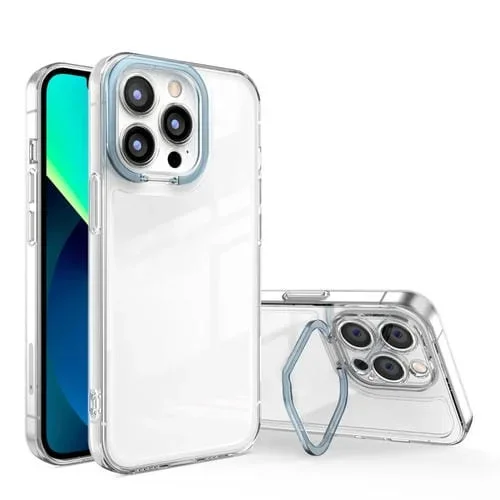 Funda para iPhone 11 Soporte Invisible Transparente a Prueba de Golpes (Azul)