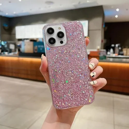 Funda para iPhone 11 TPU Glitter Lentejuelas Epoxy (Rosa)