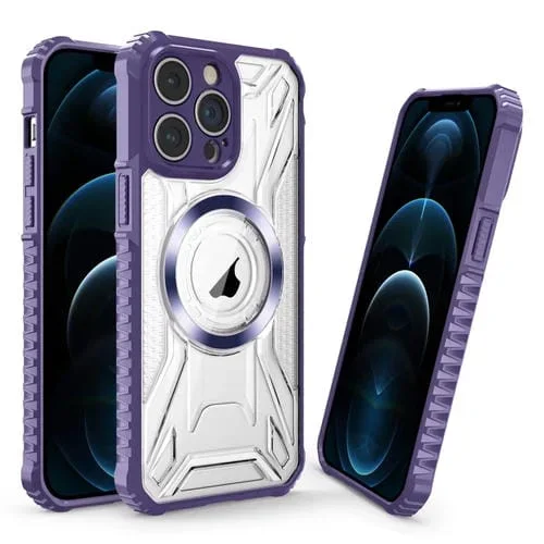 Funda para iPhone 12 Pro Cd Texture Magsafe Phone Case (Morado Oscuro)