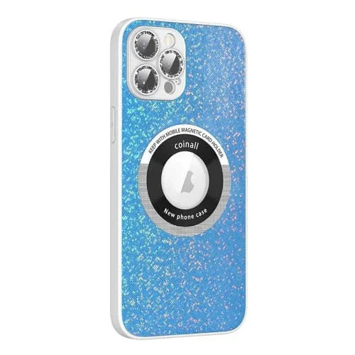 Funda para iPhone 12 Pro Colorful Glitter Magnetic Magsafe TPU + PC (Azul)