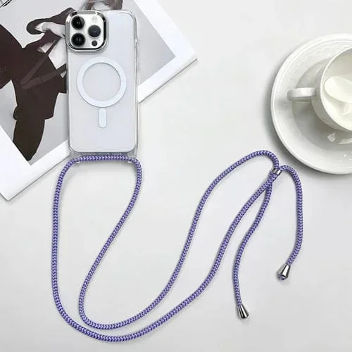 Funda para iPhone 12 Pro Magsafe Magnetic PC con Cordón TPU (Albaricoque Azul Púrpura)