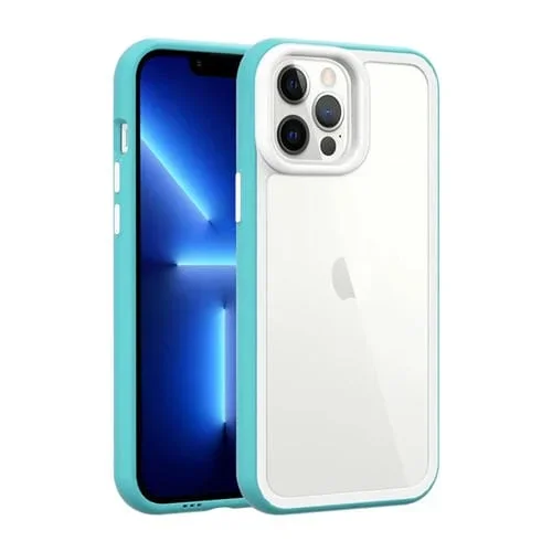 Funda para iPhone 12 Pro Max Color Frame 2 en 1 Refrigeración Hueca (Verde Menta)