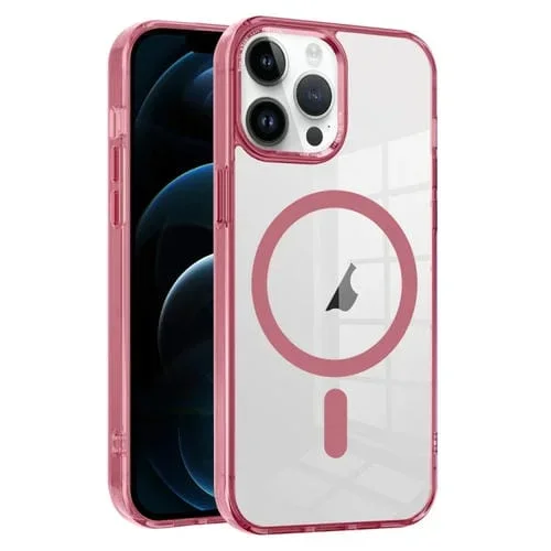 Funda para iPhone 12 Pro Max Ice Color Magnetic Series PC + Estuche Acrílico Magsafe (Rosa)