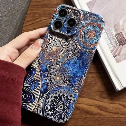 Funda para iPhone 12 Pro Max PC Patrón Pintado Precise Hole (Flor Abstracta)