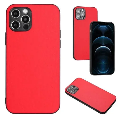 Funda para iPhone 12 Pro Max R20 Individual con Patrón de Cuero (Rojo)