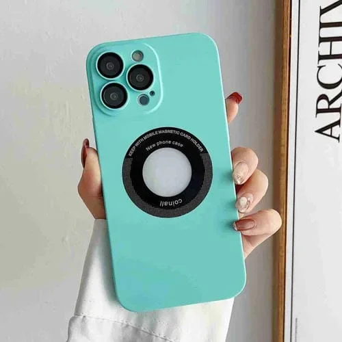 Funda para iPhone 12 Pro Max Skin Feel Cd Texture Magsafe Magnética (Azul Cielo)