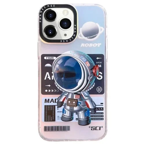 Funda para iPhone 12 Pro Max TPU con patrón Mechanical Astronaut (Azul)