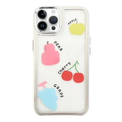 Funda para iPhone 12 Pro Max TPU + PC Ilustración Clara Patrón de Graffiti (Frutas Coloridas)