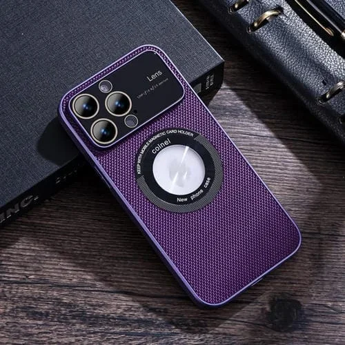 Funda para iPhone 12 Pro Max View Window Magsafe PC Phone Case (Púrpura)