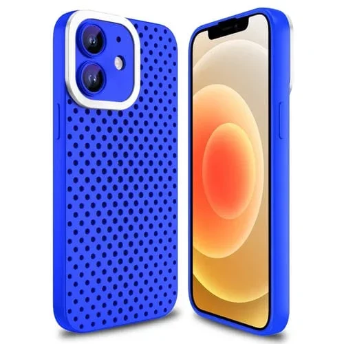 Funda para iPhone 12 TPU Hollow Heat Disipation (Azul)