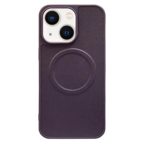 Funda para iPhone 13 2 En 1 Magsafe Cuero y Silicona Magnética (Púrpura)