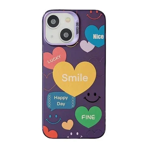 Funda para iPhone 13 Cute Animal Pattern Series PC y TPU Phone Case (Amor)