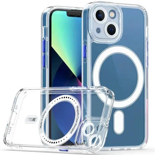 Funda para iPhone 13 Mini Cat-Eye TPU con Caja Acrílico Magsafe (Azul)