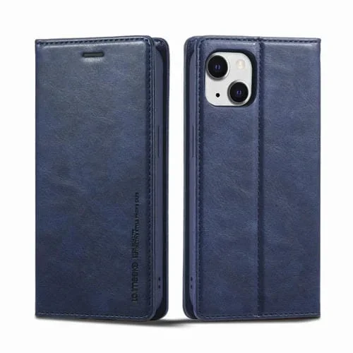 Funda para iPhone 13 Mini Lc.Imeeke Rfid Cuero Antirrobo (Azul)