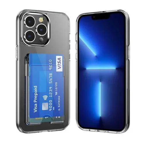 Funda para iPhone 13 Pro Crystal Clear Wallet Air Bag Phone Case (Transparente)