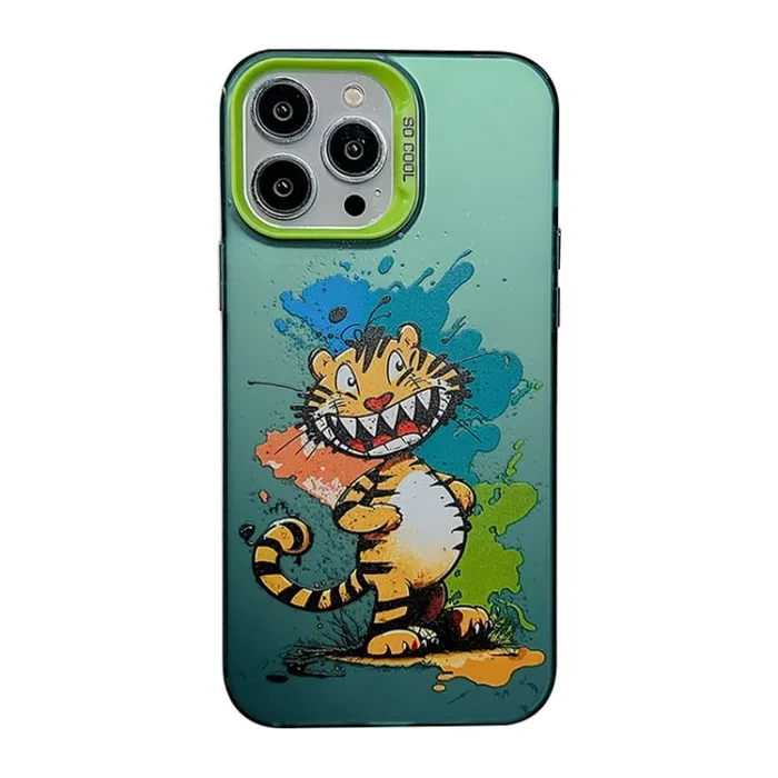 Funda para iPhone 13 Pro Cute Animal Pattern Series PC + TPU Protección (Tigre)