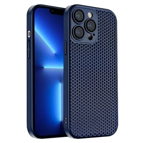 Funda para iPhone 13 Pro Honeycomb Radiating PC Phone Case (Azul)